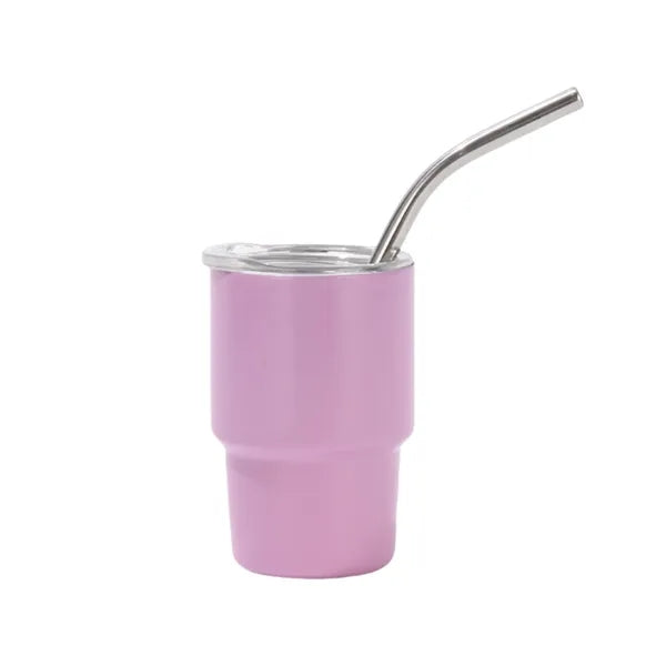 Mini Tumbler Shot Glass with Straw and Lid