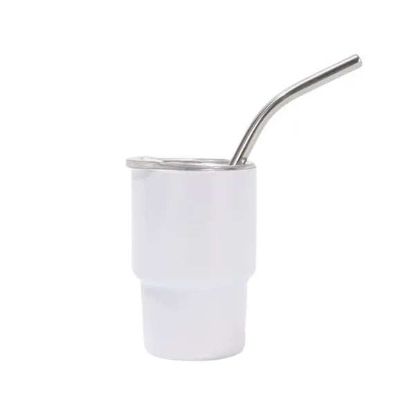 Mini Tumbler Shot Glass with Straw and Lid