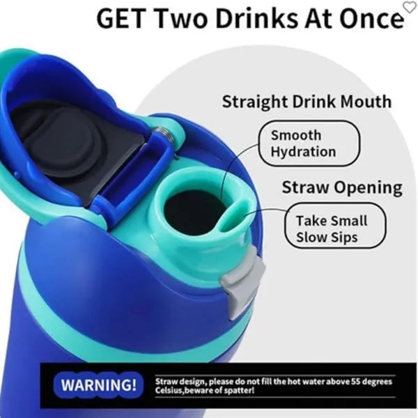 12oz Insulated Stainless Steel Water Bottle with Straw