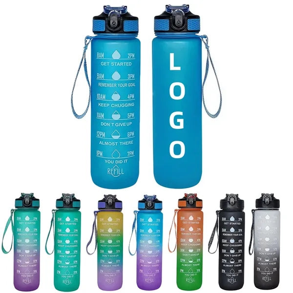 Oz Durable Water Bottles Motivational with Time Marker