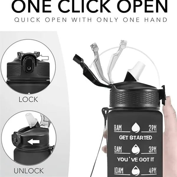 Oz Durable Water Bottles Motivational with Time Marker
