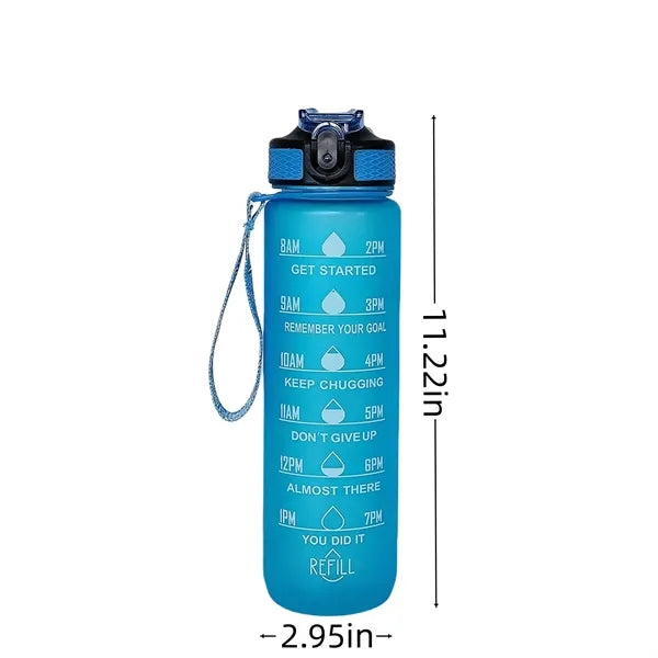Oz Durable Water Bottles Motivational with Time Marker