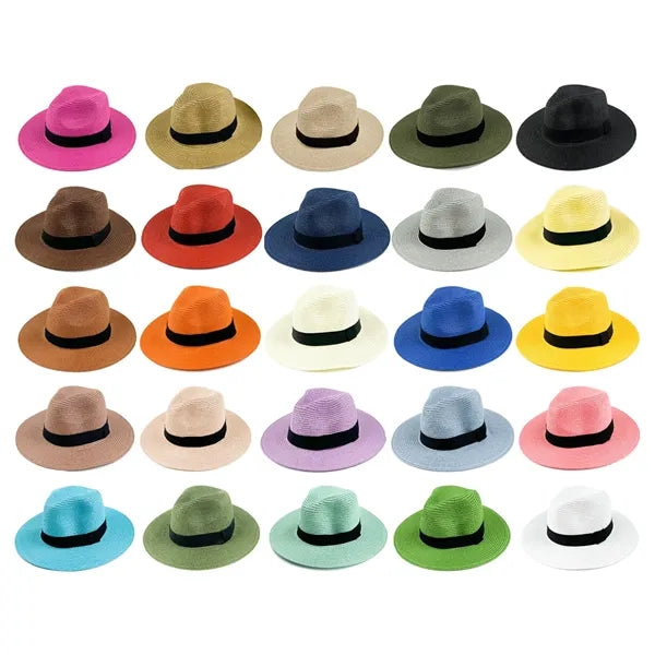 Straw Panama Style Fedora Hat