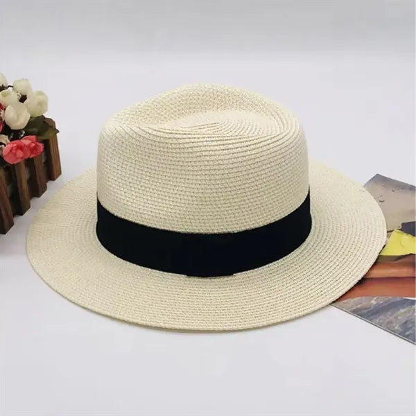 Straw Panama Style Fedora Hat