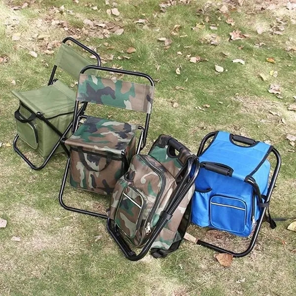 Portable Cooler Stool with Storage Pockets