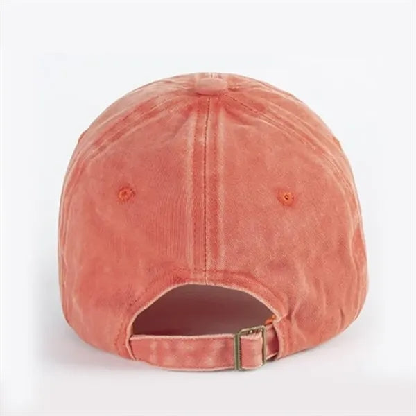 Washed Cotton Baseball Cap with Adjustable Strap