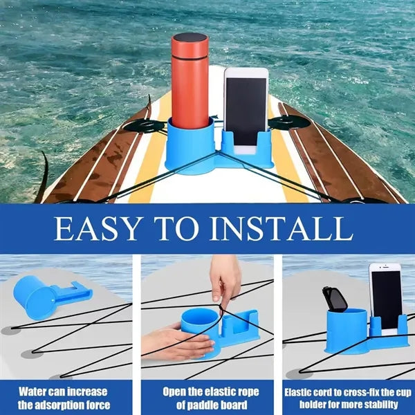 Plastic Paddle Board Cup Holder Phone Stand Mount Organizer