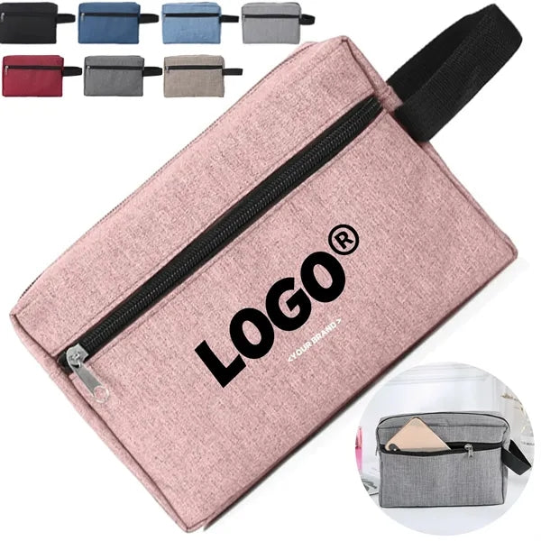 Waterproof Oxford Travel Toiletry Bag With Handle Zipper
