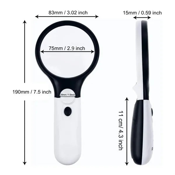 Handheld Magnifying Glass with LED Light Illumination