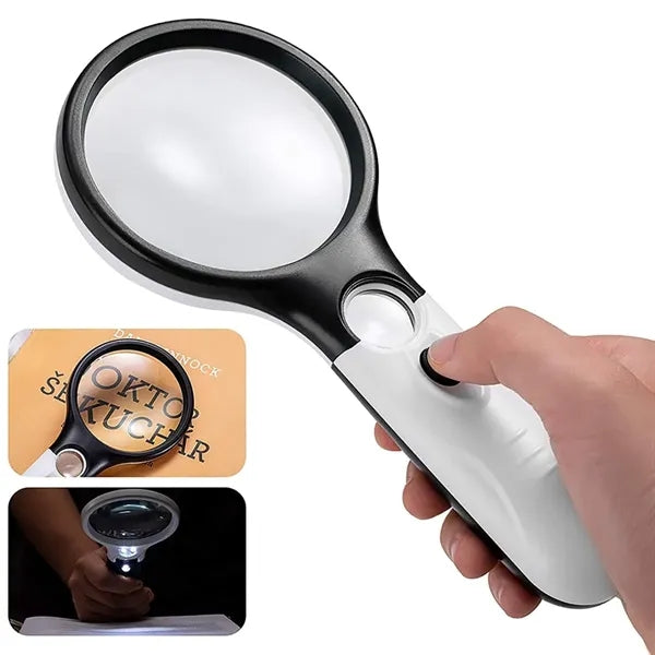 Handheld Magnifying Glass with LED Light Illumination