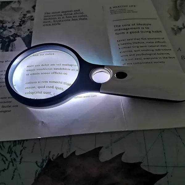Handheld Magnifying Glass with LED Light Illumination