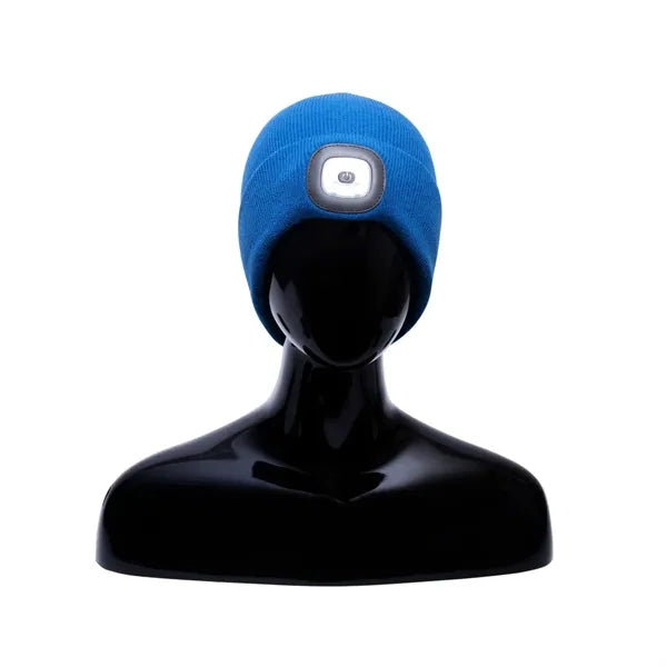 LED Lighted Knit Beanie Hat for Hands-Free Illumination