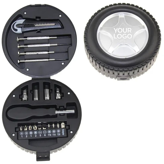 20-Piece Mini Tool Kit in Tire-Shaped Case