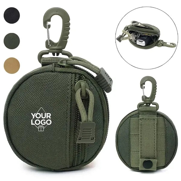Tactical Round Keychain Pouch: Small Coin Purse