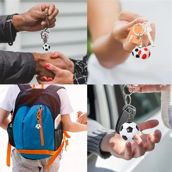 Mini Plastic Soccer Ball Keychain Football Keyring Accessory