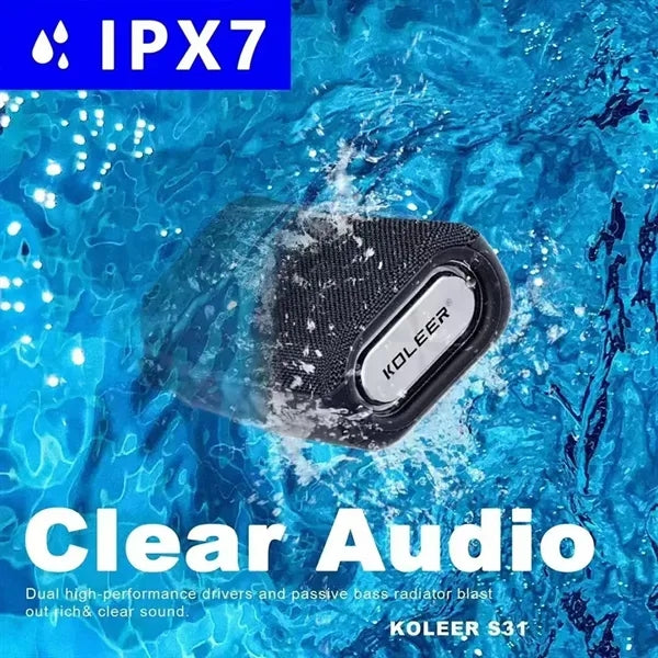 Waterproof Bluetooth Speaker With Deep Bass