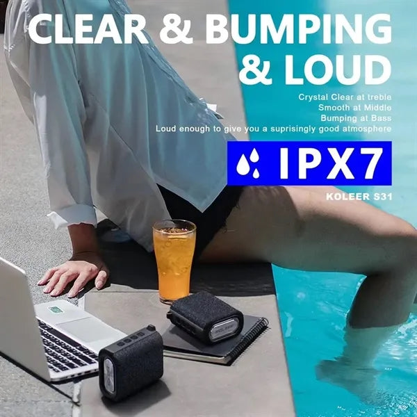 Waterproof Bluetooth Speaker With Deep Bass