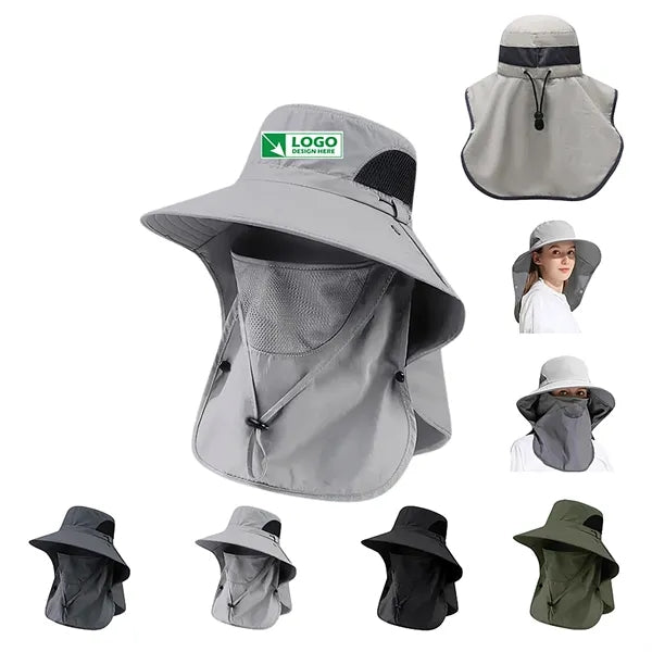 UV Protection Visor Fishing Hats with Neck Flap