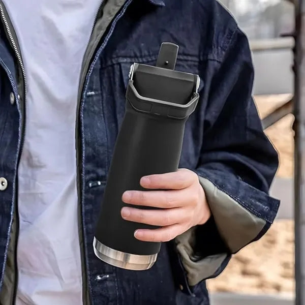 Oz Stainless Steel Water Bottle With Flip Straw