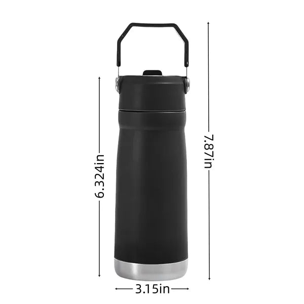 Oz Stainless Steel Water Bottle With Flip Straw