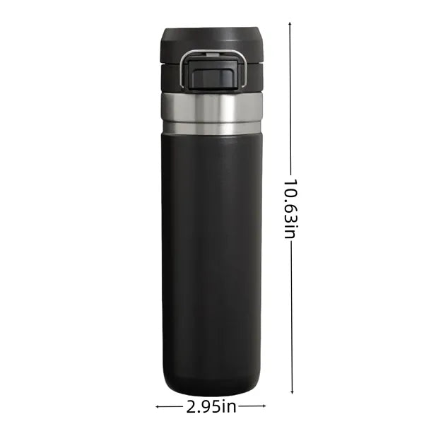 Oz Stainless Steel Water Bottle w/Push-Button Lid