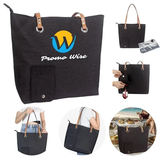 Stylish Functional Wine Tote Bag with Hidden Compartment