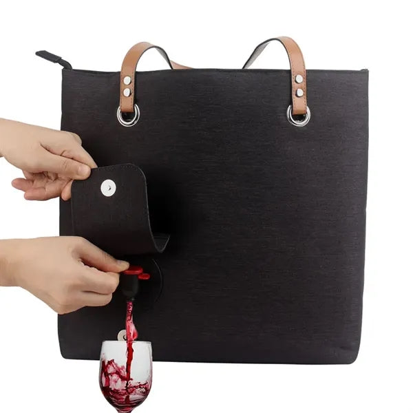 Stylish Functional Wine Tote Bag with Hidden Compartment