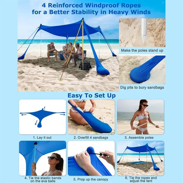 Elastic Sun Shade Canopy Tent For Beach And Outdoor Events