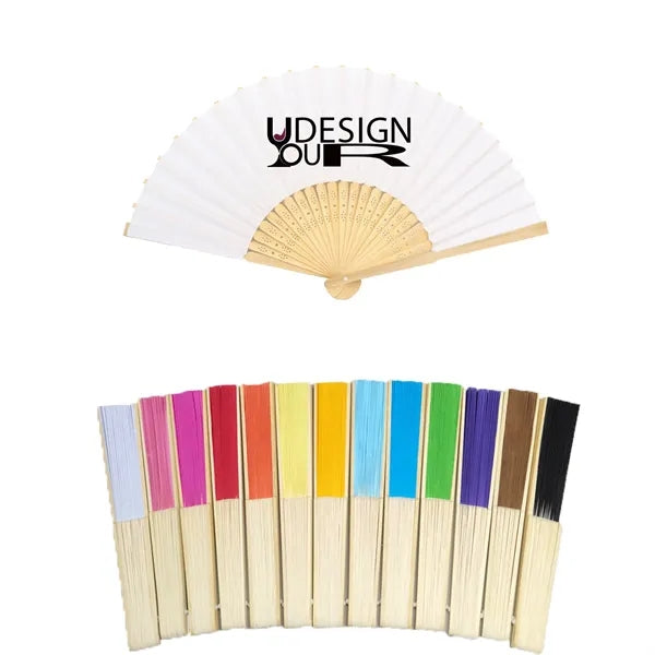 Logo Pierced Bamboo Paper Fans