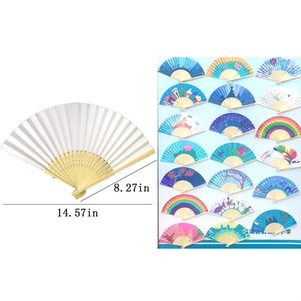 Logo Pierced Bamboo Paper Fans