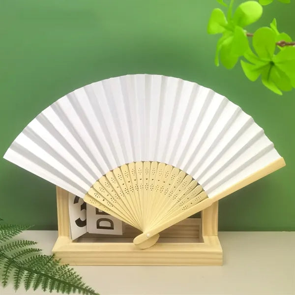 Logo Pierced Bamboo Paper Fans
