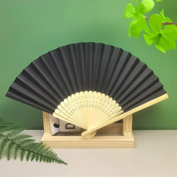 Logo Pierced Bamboo Paper Fans