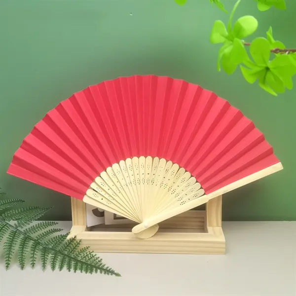 Logo Pierced Bamboo Paper Fans