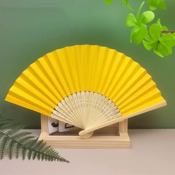 Logo Pierced Bamboo Paper Fans