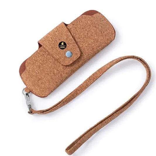 Eco Cork Eyeglass Pouch with Wrist StrapSustainable Trave