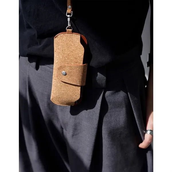 Eco Cork Eyeglass Pouch with Wrist StrapSustainable Trave