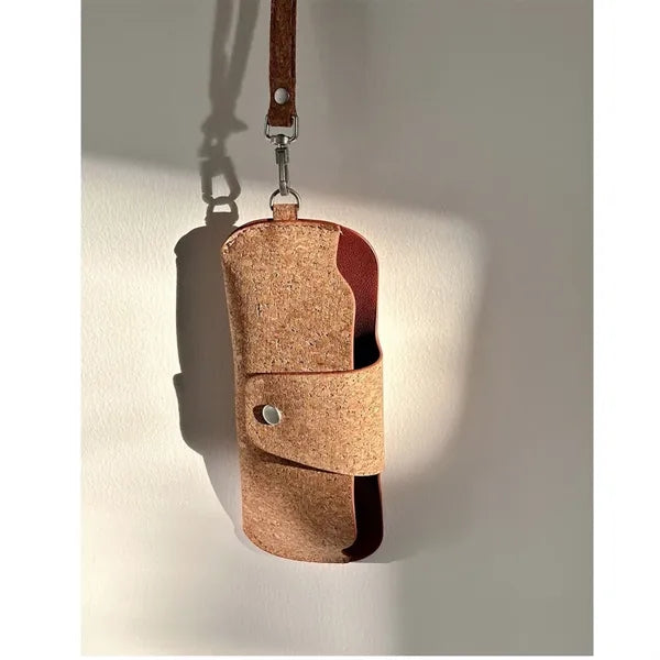 Eco Cork Eyeglass Pouch with Wrist StrapSustainable Trave