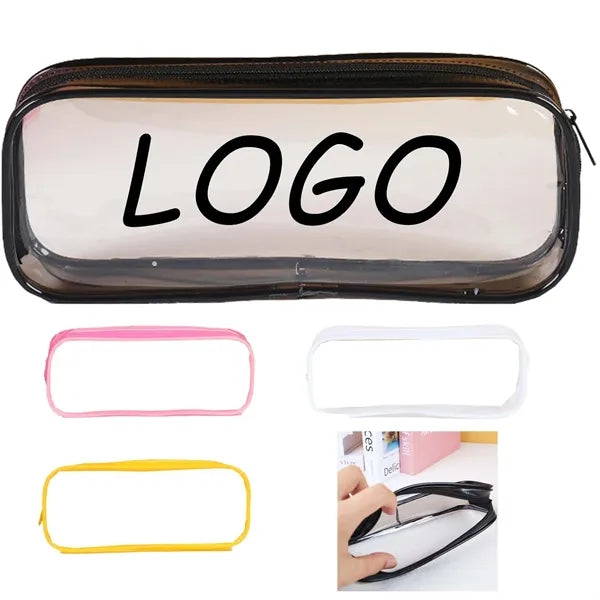 PVC Pencil Bag Zipper Pouch Clear Transparent Waterproof