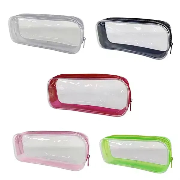 PVC Pencil Bag Zipper Pouch Clear Transparent Waterproof