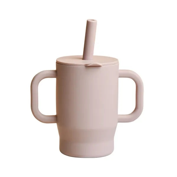 Silicone Baby Straw Handle Sippy Cup
