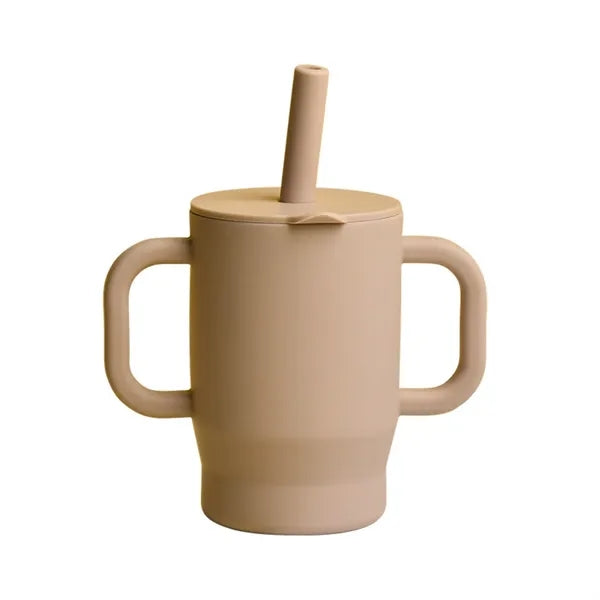 Silicone Baby Straw Handle Sippy Cup