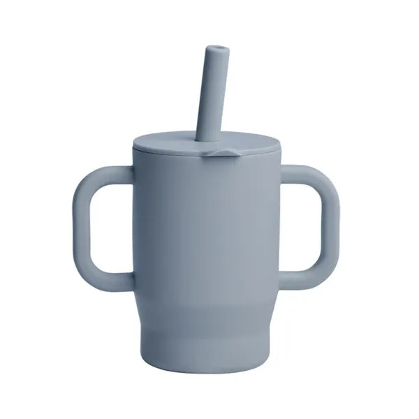 Silicone Baby Straw Handle Sippy Cup