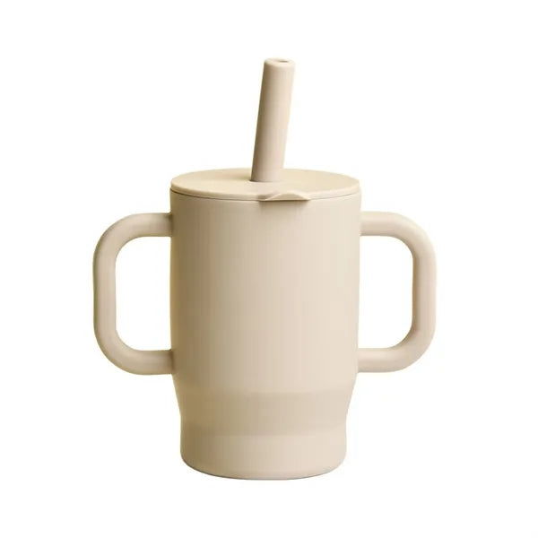 Silicone Baby Straw Handle Sippy Cup