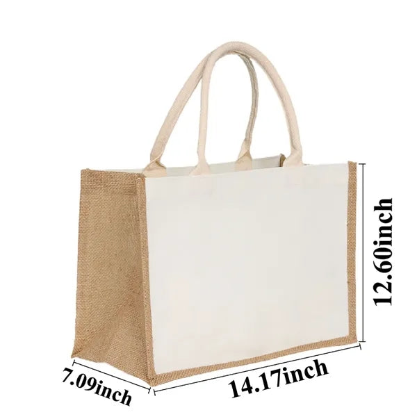 Eco-friendly Patchwork Jute Tote Bag