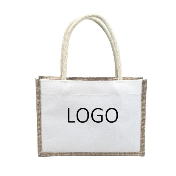 Eco-friendly Patchwork Jute Tote Bag