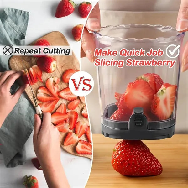 Stainless Steel Fruit Slicer For Strawberry And Melon Prep