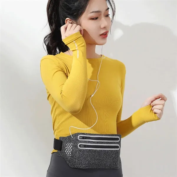 Waterproof Slim Sweat-Resistant Dual-Zipper Lycra Waist Pack