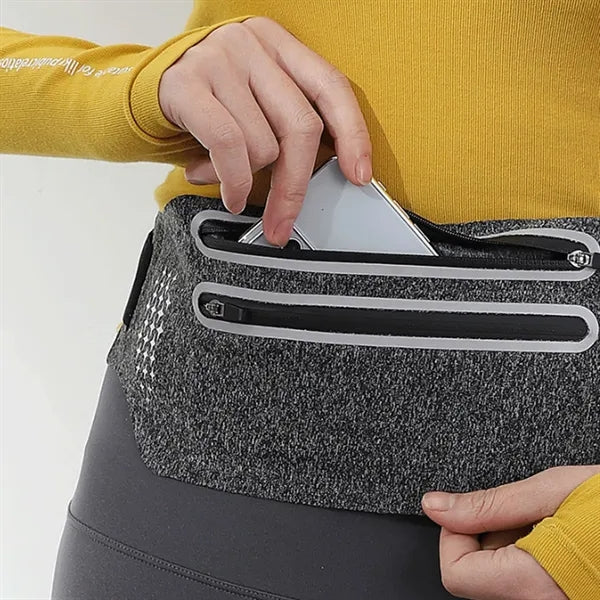 Waterproof Slim Sweat-Resistant Dual-Zipper Lycra Waist Pack