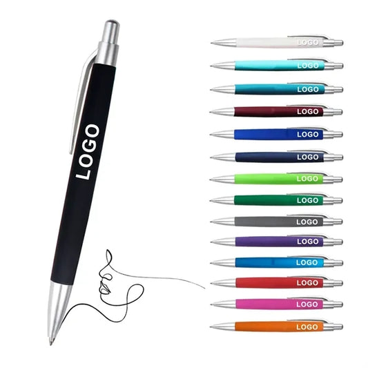 Logo Plastic Retractable Ballpoint Pen