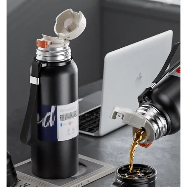 Large Capacity Double Lid 316 Stainless Steel Insulation Cup